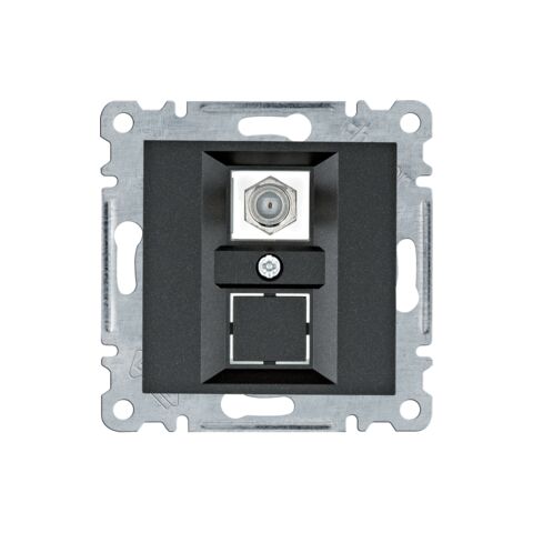Hager WL3253 Zásuvka 1x F-konektor, černá mat