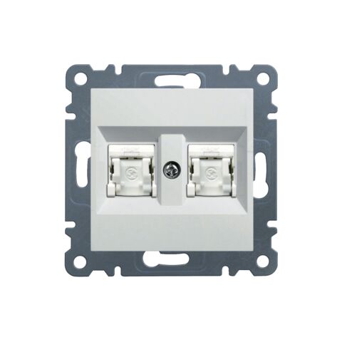 Hager WL2160 Zásuvka datová 2x RJ cat.6 UTP, bílá lesk