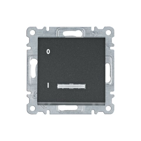 Hager WL0613 Spínač 1-pólový s podsvětlením, řazení 1, 16A/250V, černá mat