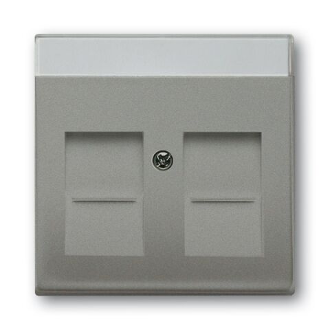Solo® 2CKA001710A3856 kryt zásuvky komunikační, s krycími clonkami (pro 2 zásuvky)barva metalická šedá ABB