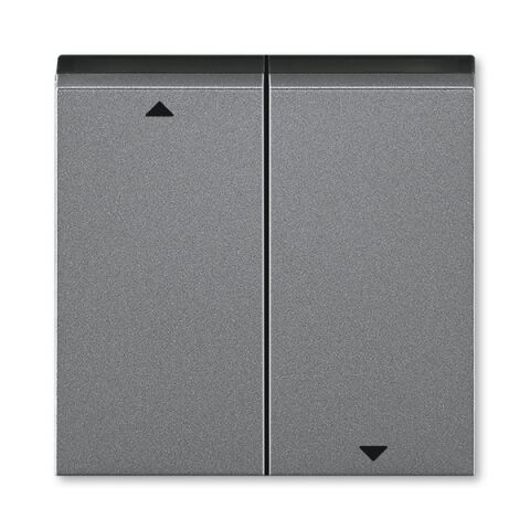 Levit®M 3559H-A00662 69 kryt spínače žaluziového kolébkového, dělený, s potiskem barva ocelová / kouřová černá ABB
