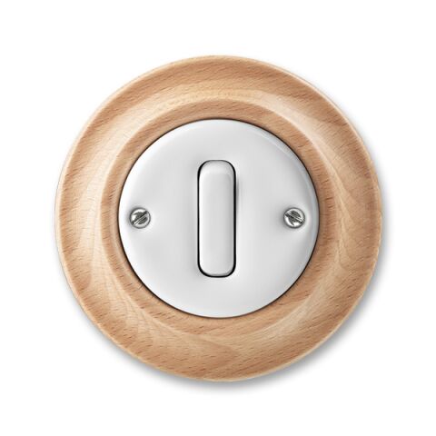 Decento® 3559K-C86345 50 ovládač přepínací, se svorkou N, řazení 6/0 barva bílá (porcelán) / přírodní buk ABB