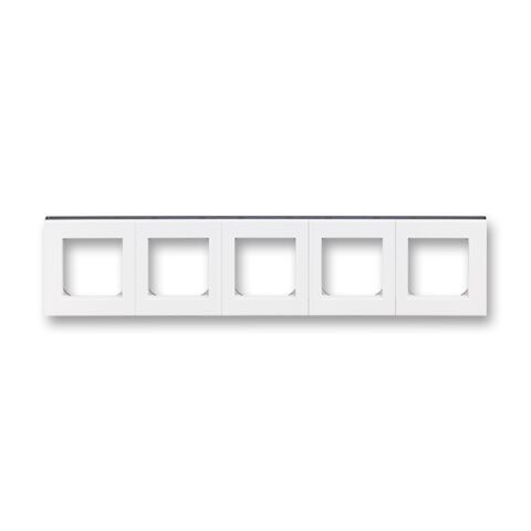 Levit® 3901H-A05050 62 rámeček  pětinásobný, pro vodorovnou i svislou montáž barva  bílá / kouřová černá * ABB
