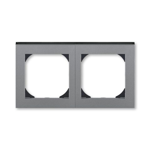 Levit®M 3901H-A05520 69 rámeček dvojnásobný s otvorem 55x55 barva ocelová / kouřová černá ABB