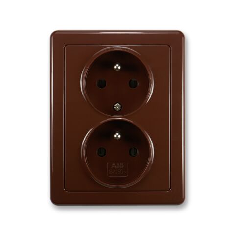 Swing® 5512G-C02349 H1 zásuvka dvojnásobná s ochrannými kolíky barva hnědá *ABB