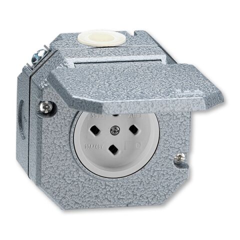 Zásuvka technická venkovní, Al, vzor L, IP55 *5515N-C05756 šedá ABB