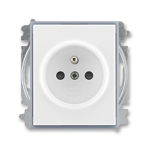 Element® 5519E-A02357 04 zásuvka jednonásobná, chráněná, s clonkami, s bezšroub. sv. barva bílá / ledová šedá ABB
