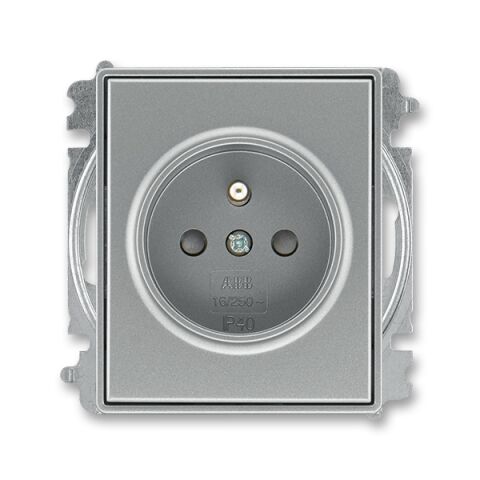 Time® 5519E-A02357 36 zásuvka jednonásobná, chráněná, s clonkami, bezšroubové svorky barva ocelová ABB