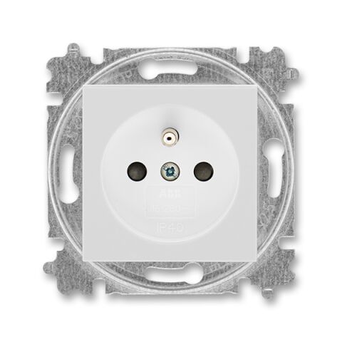 Levit® 5519H-A02357 16 zásuvka jednonásobná s ochranným kolíkem, s clonkami barva  šedá / bílá * ABB