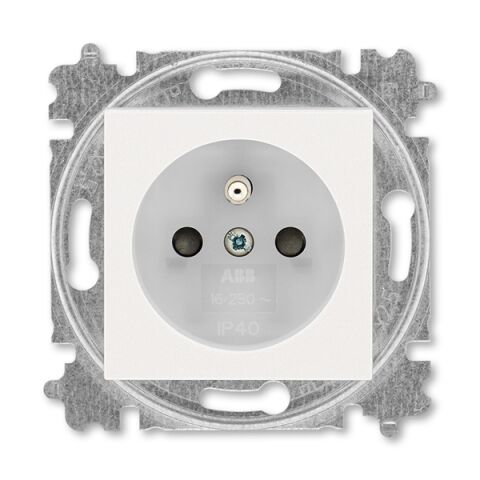 Levit®M 5519H-A02357 68 zásuvka jednonásobná s ochranným kolíkem, s clonkami barva  perleťová / ledová bílá ABB