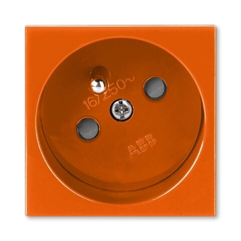 Zásuvka 45x45 s ochranným kolíkem, s clonkami *5525N-C02357 P oranžová (RAL 2004) ABB