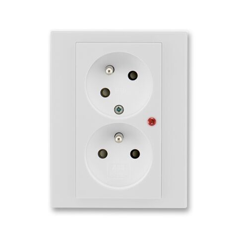 Levit® 5593H-C02357 16 zásuvka dvojnásobná, s ochranou před přepětím barva  šedá / bílá * ABB