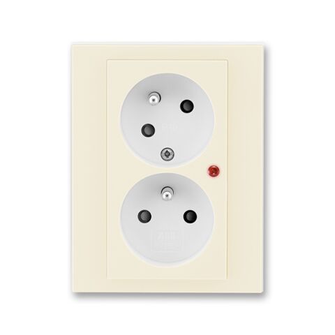 Levit® 5593H-C02357 17 zásuvka dvojnásobná, s ochranou před přepětím barva slonová kost / bílá *  ABB