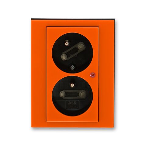 Levit® 5593H-C02357 66 zásuvka dvojnásobná, s ochranou před přepětím barva oranžová / kouřová černá *  ABB