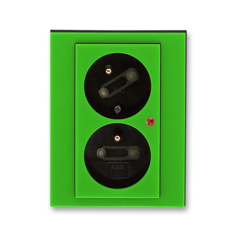 Levit® 5593H-C02357 67 zásuvka dvojnásobná, s ochranou před přepětím barva zelená / kouřová černá *  ABB
