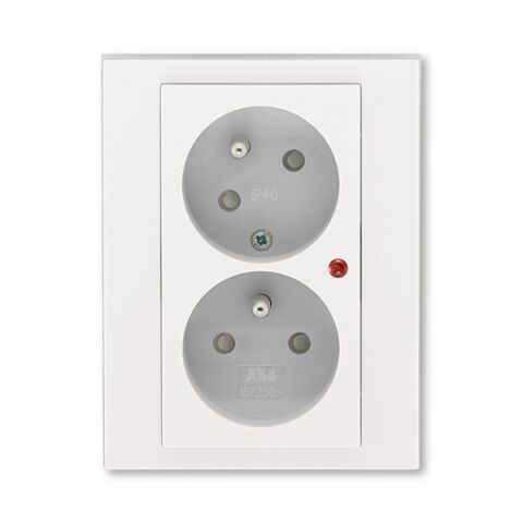 Levit®M 5593H-C02357 68 zásuvka dvojnásobná, s ochranou před přepětím barva perleťová / ledová bílá ABB