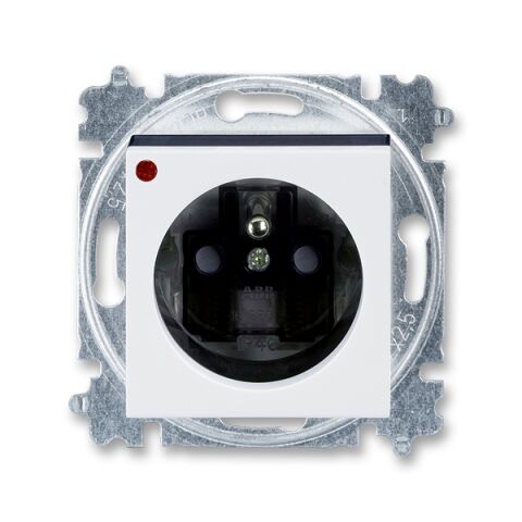 Levit® 5599H-A02357 62 zásuvka jednonásobná, s ochranou před přepětím barva  bílá / kouřová černá * ABB