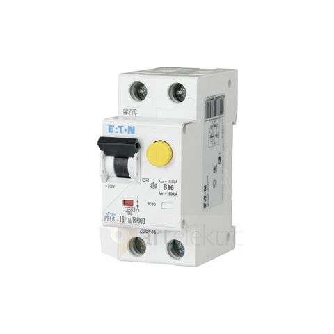 Eaton PFL6-16/1N/C/003-A Chránič s nadproudovou ochranou, Ir=250A+puls.SS, A, 1+N, 6kA, char.C, Idn=0.03A, In=16A *112879