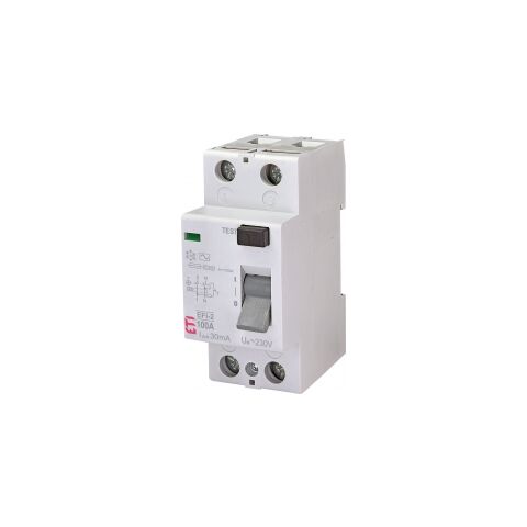 ETI EFI-2 AC 100/0,03 10kA *002062531 Proudový chránič 1p+N, 2M, typ AC, I?n = 30mA, Icn = 10kA, In = 100A, Un = 230V