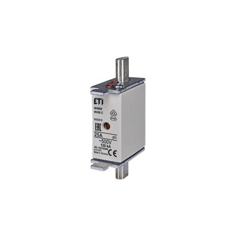 ETI NV/NH 00C gG KOMBI 25A/500V *004181207 Nožová pojistková vložka NV/NH KOMBI, velikost NH 00C, charakteristika gG, In = 25A, Ic