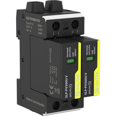 Saltek SLP-PV500 V/U svodič přepětí pro fotovoltaické systémy (pro oba póly), do 500 V DC, 80 kA (8/20)