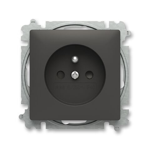 Zoni® 6619T-A06657 237 zásuvka jednonásobná, s clonkami barva matná černá ABB