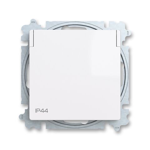 Zoni® 6619T-A06995 500 zásuvka jednonásobná, s clonkami, s víčkem, IP44 barva bílá ABB