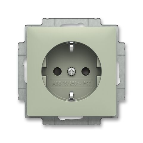 Zoni® 6620T-A07657 243 zásuvka jednonásobná s bočními kontakty, s clonkami barva olivová ABB