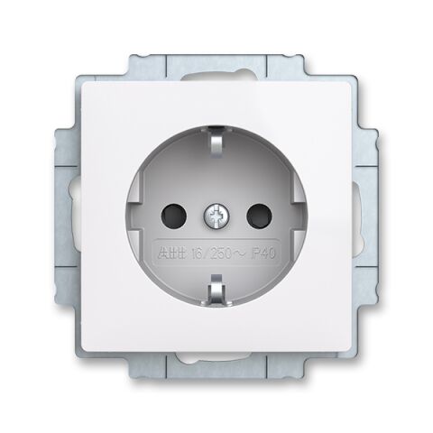 Zoni® 6620T-A07657 500 zásuvka jednonásobná s bočními kontakty, s clonkami barva bílá ABB