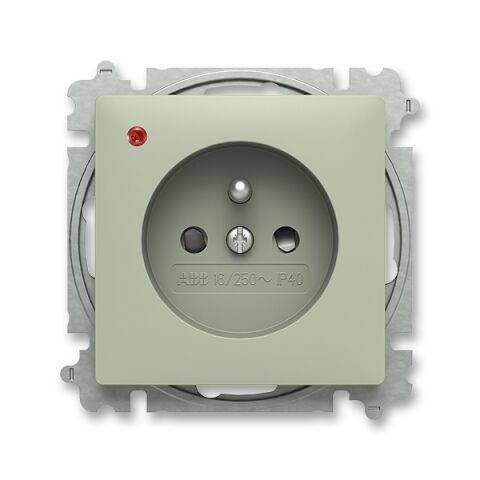 Zoni® 6699T-A06657 243 zásuvka jednonásobná, s clonkami, s ochranou před přepětím barva olivová ABB