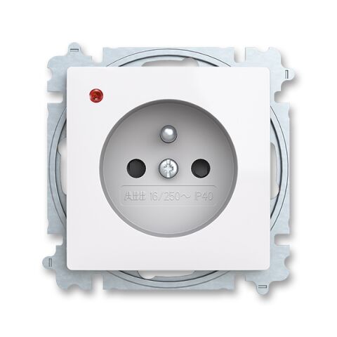 Zoni® 6699T-A06657 500 zásuvka jednonásobná, s clonkami, s ochranou před přepětím bílá ABB
