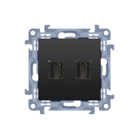 Simon 10 CGHDMI2.01/49 Zásuvka HDMI 2 násobná (přístroj s krytem) černá matná