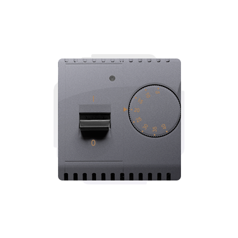 Simon Basic BMRT10W.02/43 Termostat s vnitřním teplotním senzorem, 16 A / 230 V~, montáž do krabice pomocí šroubů stříbrná