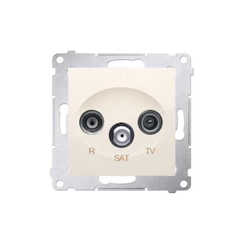 Simon 54 DASK.01/41 Zásuvka anténní R+TV+SAT koncová (přístroj s krytem), 1x vstup: 5 MHz÷2,4 GHz krémová