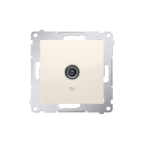 Simon 54 DAK1.01/41 Zásuvka anténní TV 1 násobná koncová (přístroj s krytem), pro jednotlivé instalace krémová