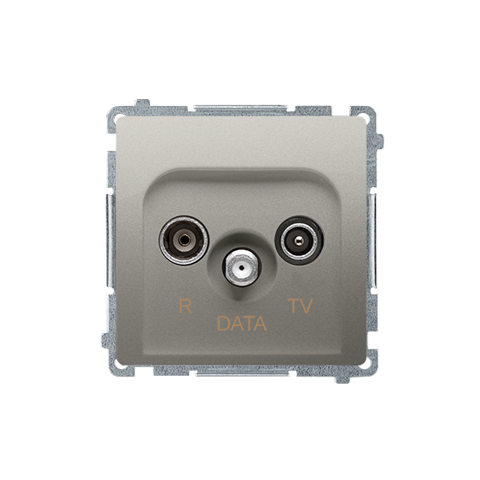 Simon Basic BMAD.01/29 Zásuvka anténní R+TV+DATA (přístroj s krytem), 1x vstup: 5–862 MHz saténová