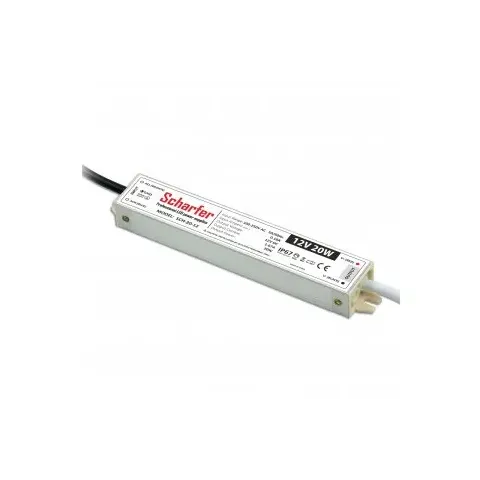 Napájecí zdroj  20W  1,67A 12VDC pro LED zdroje a LED moduly profesionální IP67 162x29x21 mm Scharfer *SCH-020-12