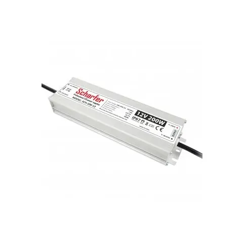 Napájecí zdroj 200W 16,67A 12VDC pro LED zdroje a LED moduly profesionální IP67 226x65x35 mm Scharfer *SCH-200-12