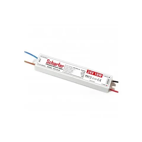 Napájecí zdroj  18W  0,75A 24VDC pro LED zdroje a LED moduly profesionální IP67 163x26x20 mm Scharfer *SCH-018-24