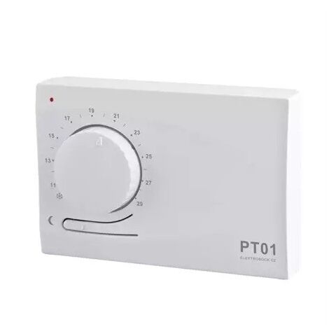 Termostat PT01 elektronický prostorový s automatickým nočním útlumem max 5A napájení bateriemi Elektrobock