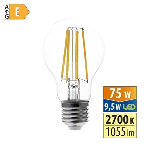 Žárovka LED  9,5W E27 svítivost 1055 lumen teplá bílá 2700 Kelvin, vyzařovací úhel 360° *ML-321.077.87.0 McLED