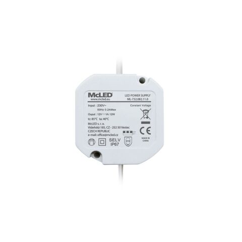 LED napájecí zdroj 12W, DC12V/1A, IP20 *ML-732.082.11.0