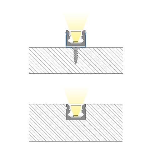 Přisazený hliníkový profil 10x8 mm, matný difuzor 2m *ML-761.002.07.2