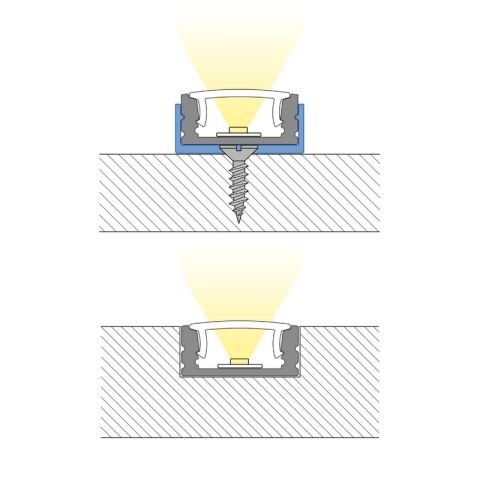 Přisazený hliníkový profil 17x8 mm, čirý difuzor 2m *ML-761.023.02.2