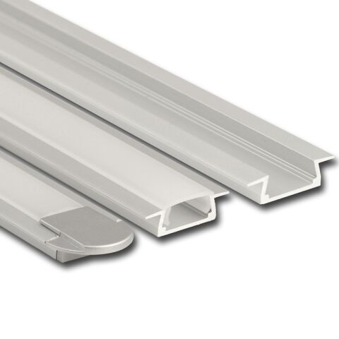 Vestavný hliníkový profil 22x7 mm, matný difuzor 2m *ML-761.025.02.2