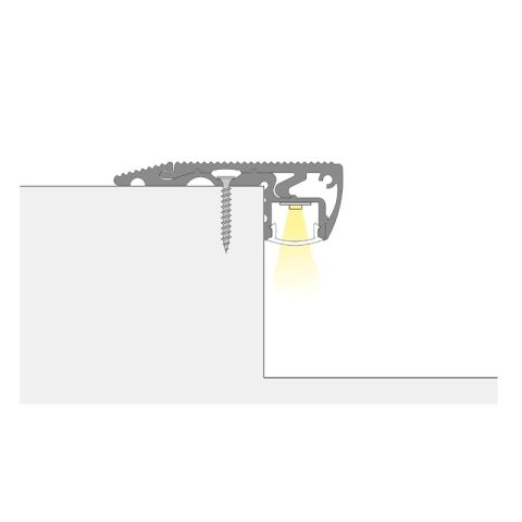 Nášlapný hliníkový profil 59x22 mm, čirý difuzor 2m *ML-761.086.02.2