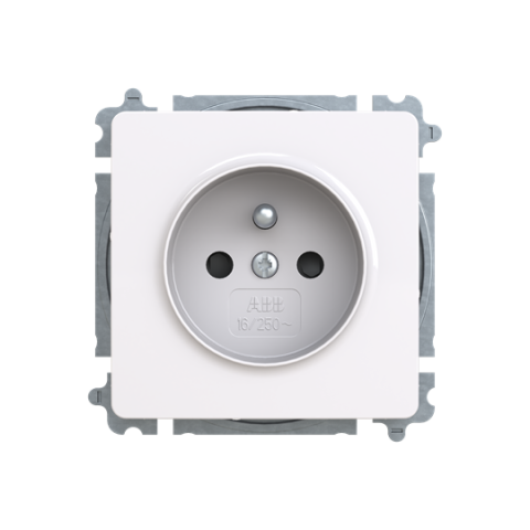 Swing® 6619G-A06357 B1 zásuvka jednonásobná s ochranným kolíkem, s clonkami (typ 6619)barva jasně bílá ABB