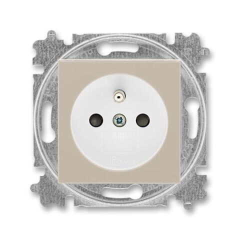 Levit®M 6619H-A06357 18 zásuvka jednonásobná s ochranným kolíkem, s clonkami (typ 6619) barva macchiato / bílá ABB