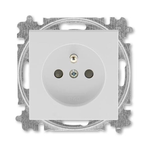 Levit®M 6619H-A06557 16 zásuvka jednonásobná 55×55, s ochranným kolíkem, s clonkami (typ 6619) barva šedá ABB