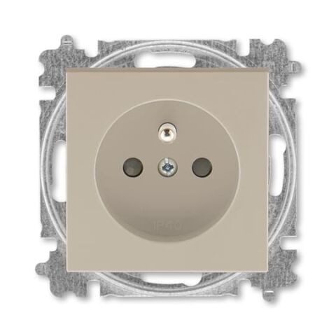 Levit®M 6619H-A06557 18 zásuvka jednonásobná 55×55, s ochranným kolíkem, s clonkami (typ 6619) barva macchiato ABB